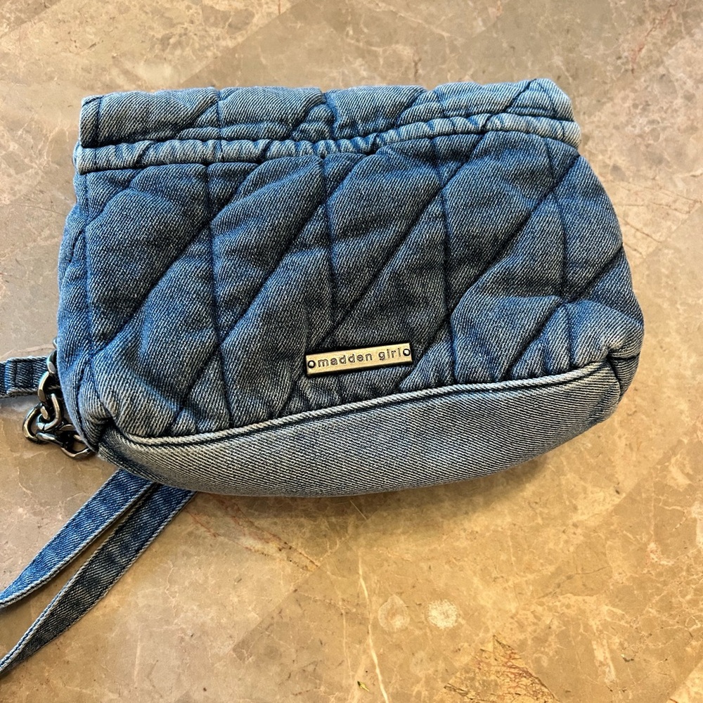 Steve Madden Denim Blue Quilted Crossbody Bag